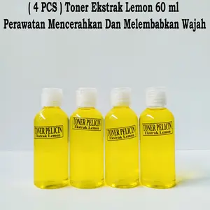 DAPAT 4 PCS Toner Wajah Ekstrak Lemon 60 ml Perawatan Mencerahkan Melembabkan Wajah