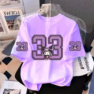 Kaos OVERSIZE Anak Perempuan Angka 33 Kuromi Usia 3-14 Tahun/Baju Oversize Anak/Atasan Kaos Perempuan Anak/Pakaian Anak Terbaru
