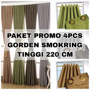 4 PCS dan 3 PCS PAKET HEMAT GORDEN SMOKRING JENDELA DAN PINTU MINIMALIS TINGGI 220 DAN TINGGI 150