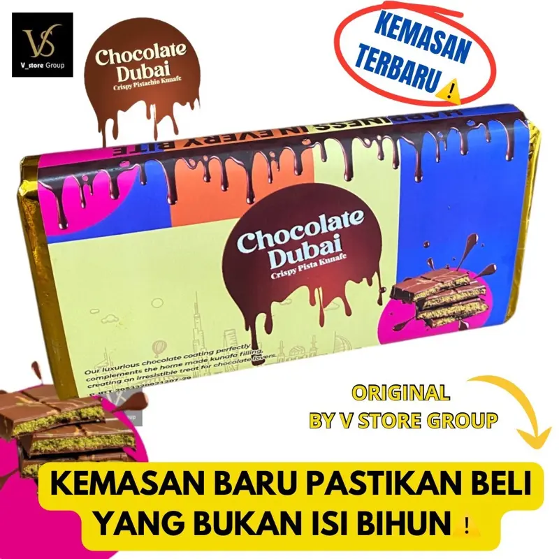CHOCOLATE DUBAI CRISPI KUNAFE HOME MADE COKLAT DUBAI SIZE BESAR 230gr Cokelat Snacks