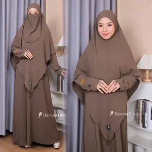 HAYUNA  YUNA GAMIS SET KERUDUNG JUMBO FREE CADAR TALI (po 30 hari pengiriman syawal)