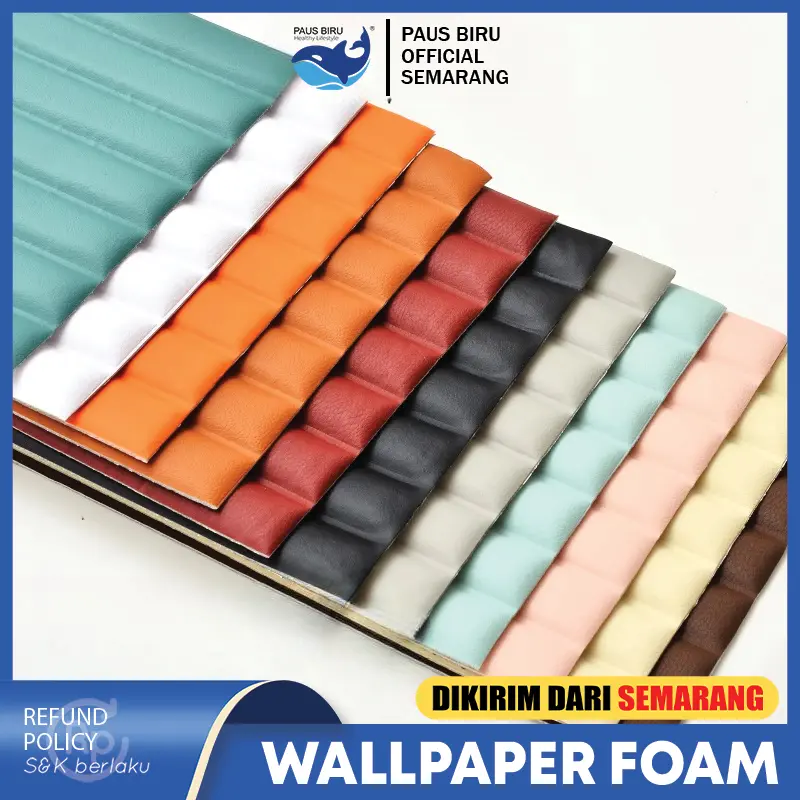 Paus Biru - Wallpaper Dinding Kulit Sticker Foam Ukuran 76x23cm (5mm) Wall Paper Dinding Kamar Rumah Waterproof