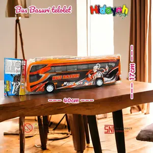 Mainan bus basuri Telolet musik lampu Toys