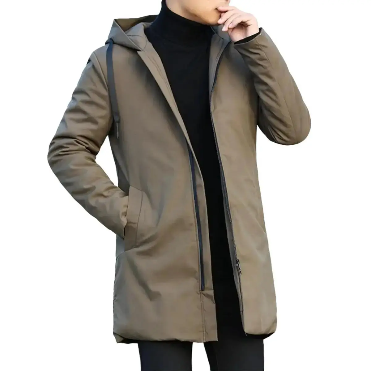 Jaket Jubah Pria Korea Style Katun Jumbo Panjang - Kerja, Semi musim