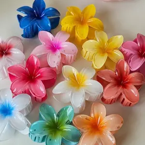 Jepit Rambut Wanita Motif Bunga Kamboja 8 CM Jepitan Rambut Korean Style Elegan