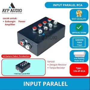 Spliter Audio Paralel input 1 to 4 RCA to RCA untuk Speaker dan Amplifier