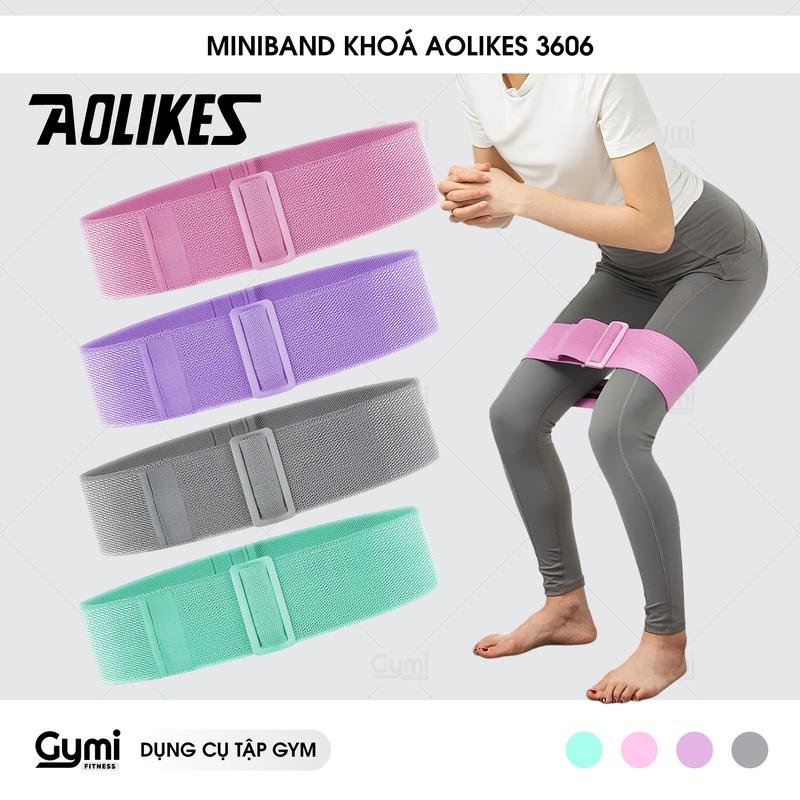 Dây Miniband Vải Aolikes  3606 tự do điều chỉnh chu vi, có khoá, dây đàn hồi kháng lực tập mông, đùi cho nữ - Dây Kháng Lực Tập Chân