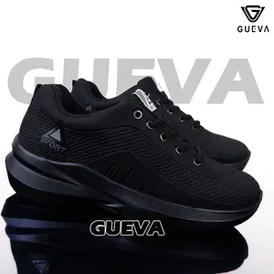 Gueva Sepatu Sekolah Hitam Polos New Sport SD SMP SMA SMK KULIAH Sepatu Lari Hitam Sepatu Jogging Outdoor Murah Running
