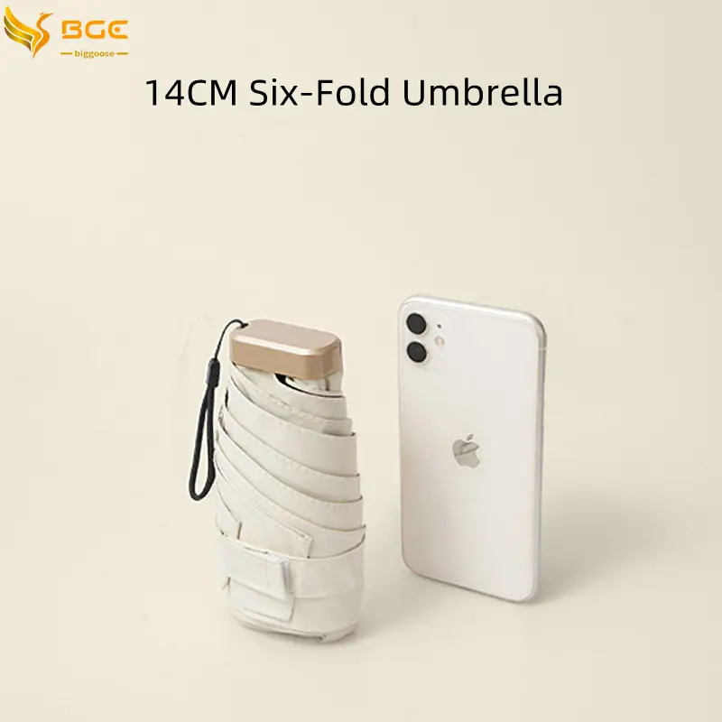[Fast delivery] New 14cm mini sunny umbrella, black glue pocket umbrella, Portable anti ultraviolet sunshade umbrella waterproof vinyl cover lightweight