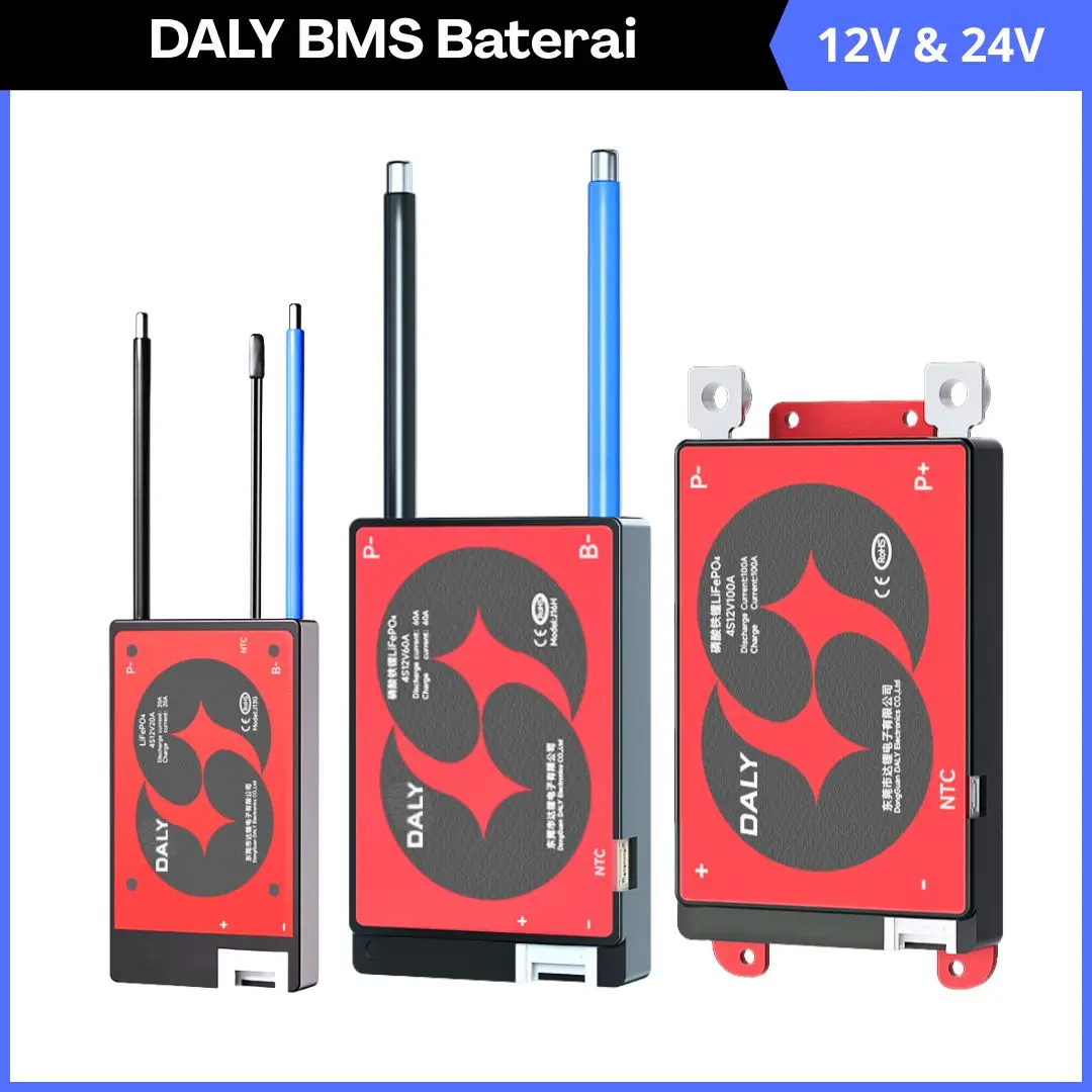 BMS Daly 4S 8S 12V 24V 20A / 60A / 100A Battery Lithium Iron Phospate Lifepo4