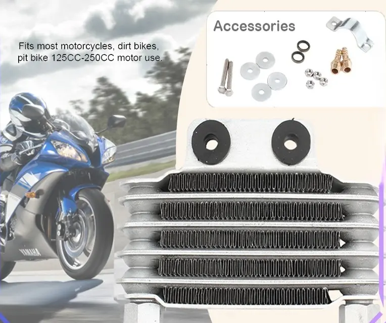 Pengganti Radiator Pendingin Oli Mesin 5 Baris Engine Oil Cooler Cooling Radiator Untuk Motor 125-250cc Car