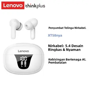 Lenovo XT58 Headset Gaming TWS True Earphone Bluetooth 5.4 HiFi Stereo Sound Noise Reduction