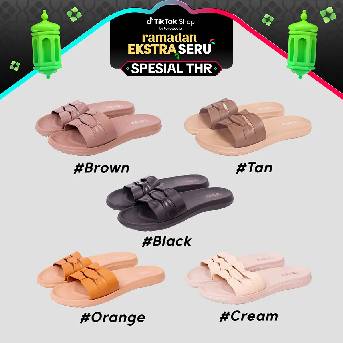 [MACKER'S] 2429 Sandal Slop Wanita Tinggi Sandal Kekinian Trendy Kasual Empuk Sandal teplek wanita
