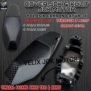 Cover jok motor dan kulit jok motor CARBON BELAKANG  X CARBON CATUR 3D bahan tebal Motor beat,vario,pcx,n max, motor bebek