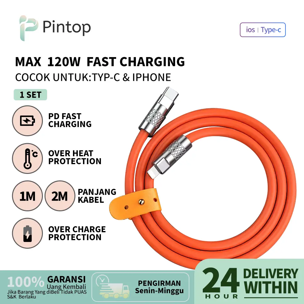 VMOSSY MAX 120W FAST CHARGING COCOK UNTUK:TYP-C& MICRO USB