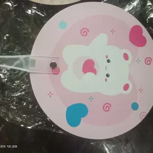 TS Kipas Tangan Bulat Motif KARTUN / BUAH Kipas Karakter Lucu Souvenir Plastik