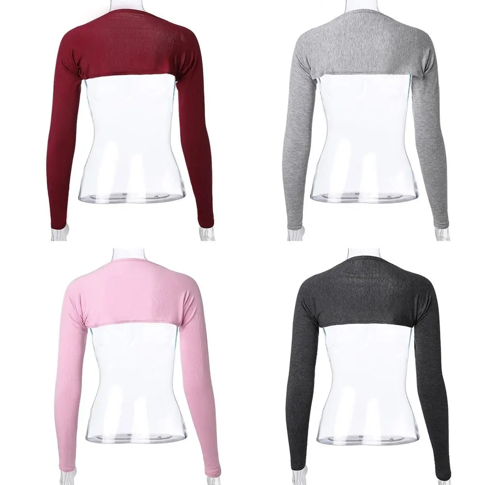 Undershirt Arm Sleeves Shawl Fashion Hijab Accessories Long Shoulder Sleeves Arm Cover Shrug Stretchy Muslim Crop Top for Women