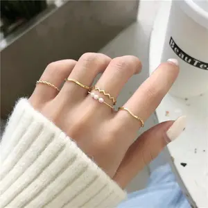 C14 Cincin Wanita 5pcs Set Fashion Korea