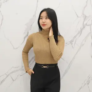 AIS | Turtleneck Daisy - Knit Baju Rajut Polos Wanita - Atasan Inner Manset Rajut Lengan Panjang