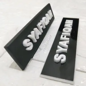 papan nama timbul 3D murah / nama dada timbul 3D murah Hitam