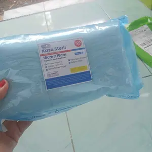 GUNAMED KASA STERIL / KASA UKURAN 16CM X 16CM ISI 200, 100, 50, 20 / LIPATAN KASA 4CM X 6CM / UNTUK MENUTUP LUKA