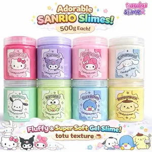 Sanrio Candyslimex Slime 500gr Tofu Texture Squishy Karakter Hello Kitty My Melody Kuromi Cinnamoroll Pochacco Keroppi Tuxedo Pompompurin Aroma Buah Segar