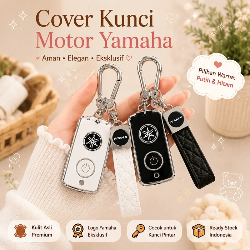 Logam Remote Control Kunci Cangkang Premium Cover Remote 1 Set Control Kunci Kulit Kunci Cangkang Remote Yamaha Grand Filano / Nmax / Xmax