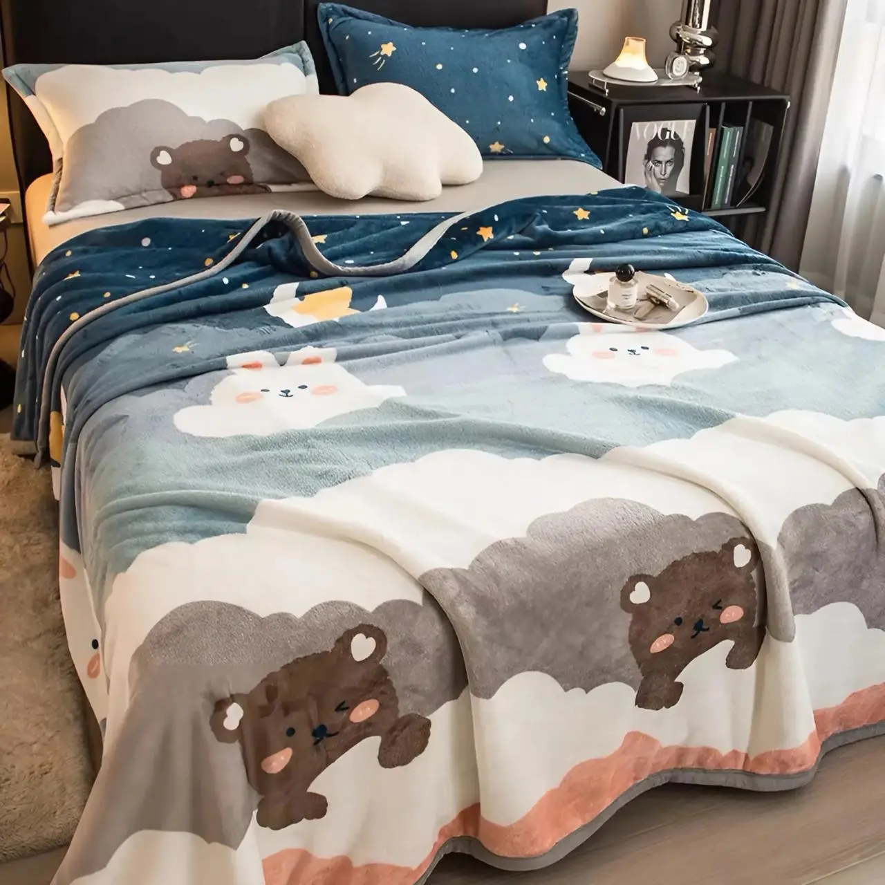 Selimut Bulu Halus/Selimut Motif Uk 135x185cm/Selimut Bulu Single Dewasa/Selimut Kado