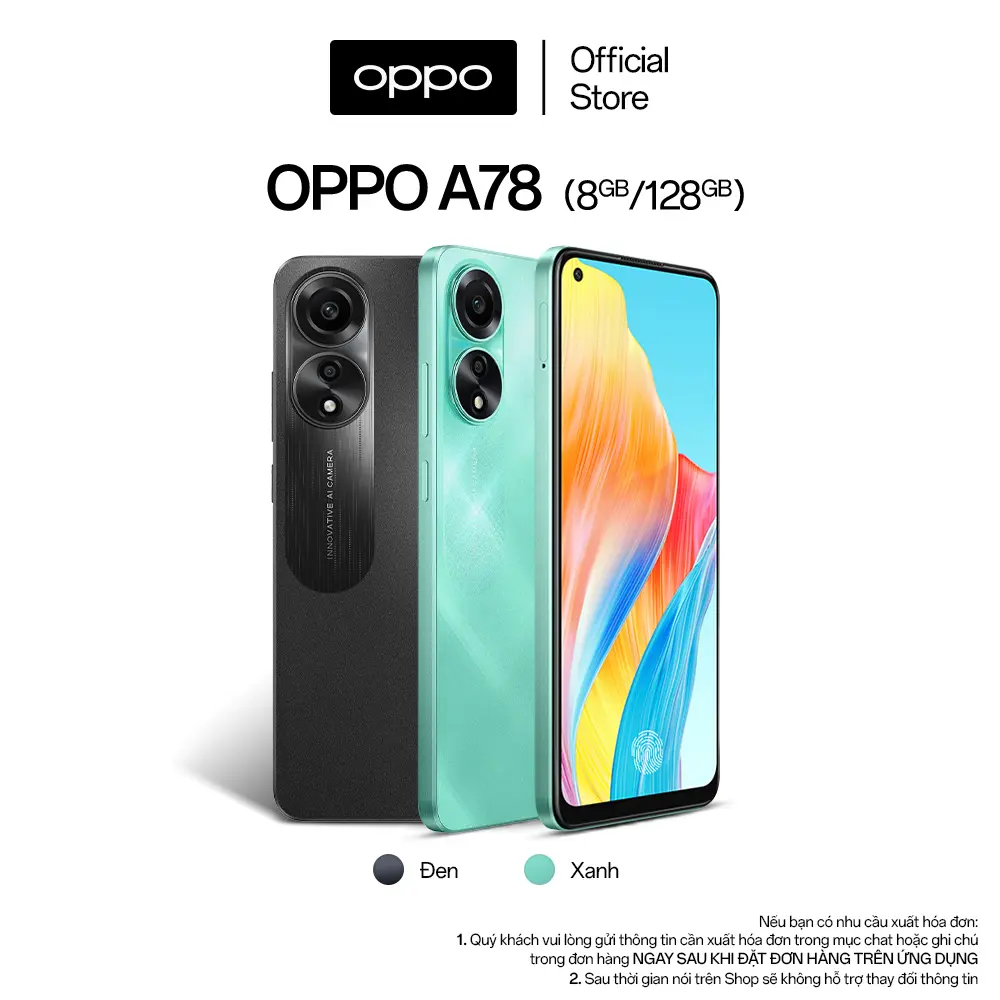Điện Thoại OPPO A78 (8GB/256GB) | Sạc Nhanh SUPERVOOC 67W | Màn Hình AMOLED 90Hz | Pin 5000mAh | Hàng Chính Hãng