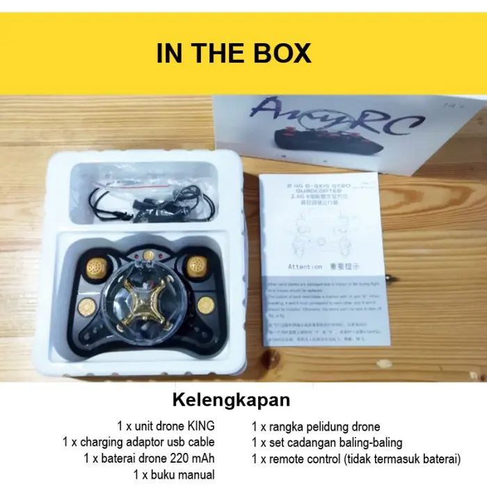 Mini Drone Pemula Remote Control Mainan PesawatTerbang KING Quadcopter