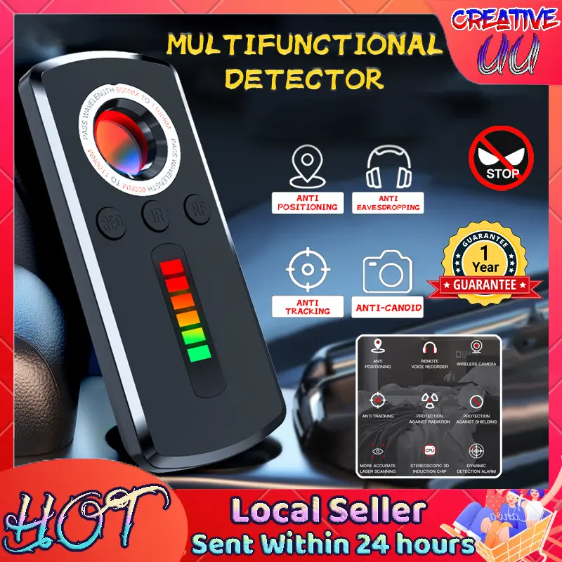 【SG READY STOCK】Anti Monitoring Signal Detector High Sensitivity Gps Wireless Infrared Anti-tracking camera detector Cable Charging