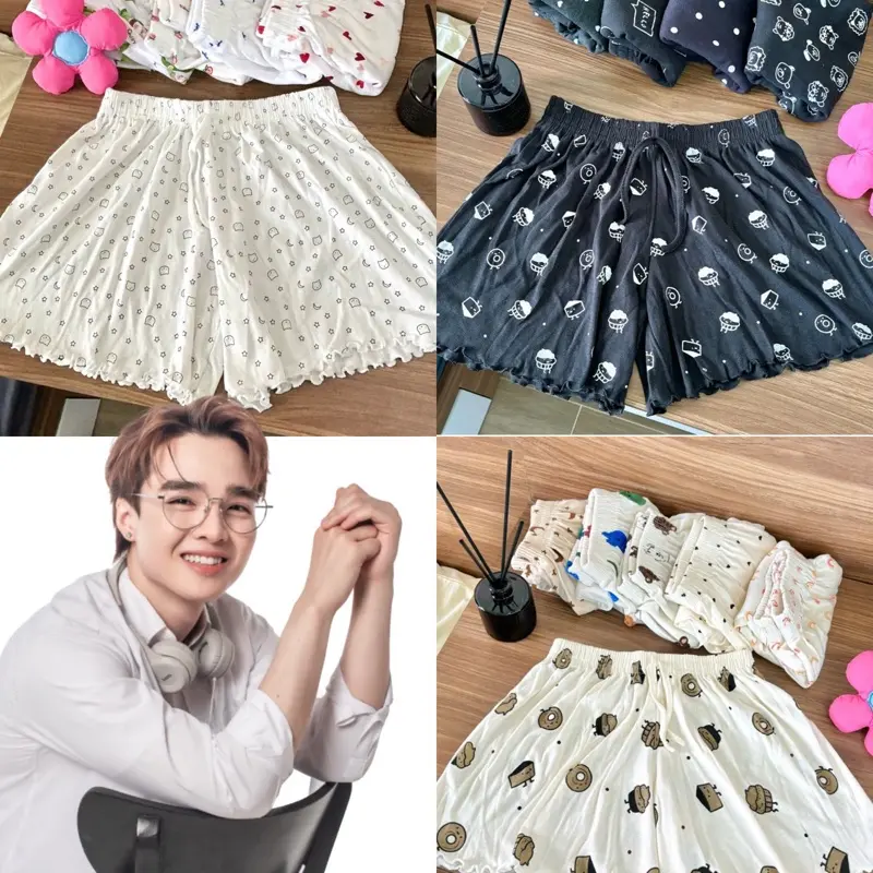 Quần đùi cotton, quần ngủ nữ chất cotton mềm mại, hoạ tiết dễ thương