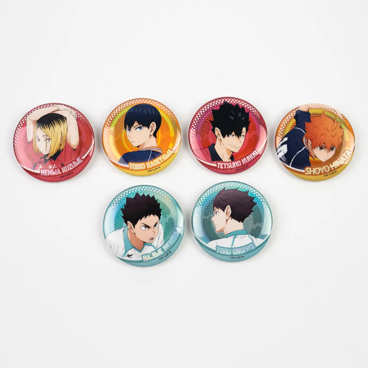 Genuine 58mm Japanese Anime Volleyball Haikyuu Tobio Kageyama Badge Brooch Pin Handmade Round Brooches Lapel Pins Accessories for Clothes Backpack