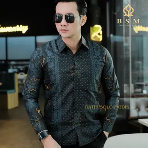 Kemeja Batik Pria Lengan Panjang Slimfit Premium Motif EKALAYA Terlaris Atasan Baju Kondangan Cowok Casual Kantor Best Seller Baju Fit Cowok Katun