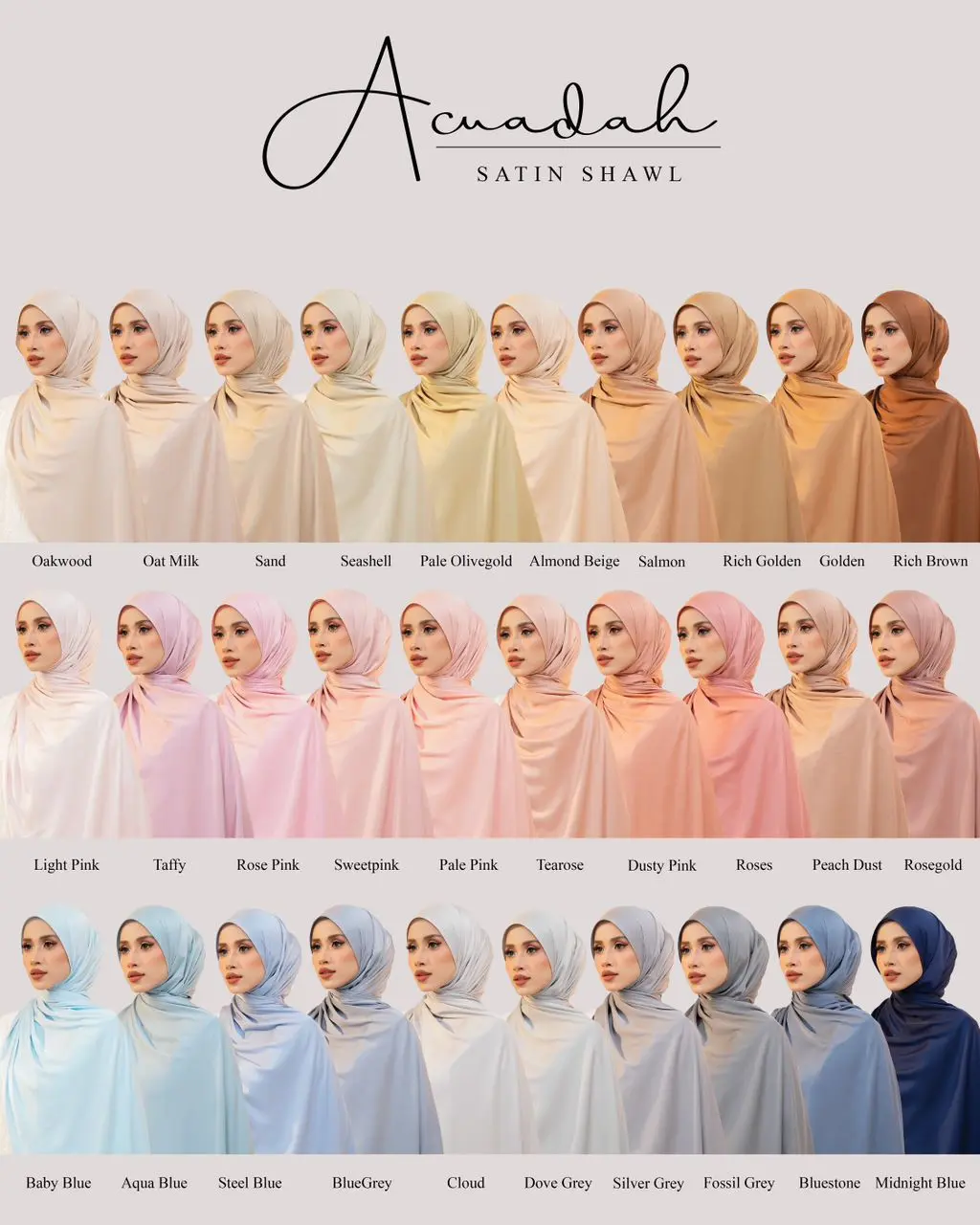 [INSTOCK] AWADAH PREMIUM MATTE SATIN SILK SHAWL 2M