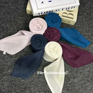 Varisha Hijab Segi Empat Paris Jadul - Hijab Katun Lembut Nyaman Tebal Voal Basic 110x110 cm untuk Muslim