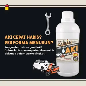 Fiteeccu 250ml Cairan Perbaikan Perawatan Aki Basah & Kering Menambah Daya Aki