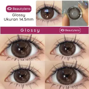 Beauty Lens Softlens Lensa Berwarna Lensa mata Ukuran 14.5mm Glossy Brown Coklat Eye Contact Lens Soflen