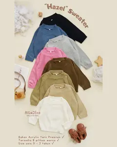 [Altadiosbaby] Kado HAZEL Sweater Rajut Anak dan Bayi Premium | Sweater Korea Baby and Kids | Knitwear Bayi | Sweater Bayi Perempuan dan Laki-laki | Sweater Bayi Korea | Outer Bayi dan Anak | Atasan Bayi dan Anak | Jaket Bayi dan Anak Crewneck Anak