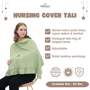 Mamaca Nursing Cover Premium - Apron Menyusui Bayi Tali - Penutup Menyusui Bayi - Penutup Ibu Menyusui - Celemek Ibu Menyusui - Tutupan Saat Menyusui Bayi - Nursing Apron