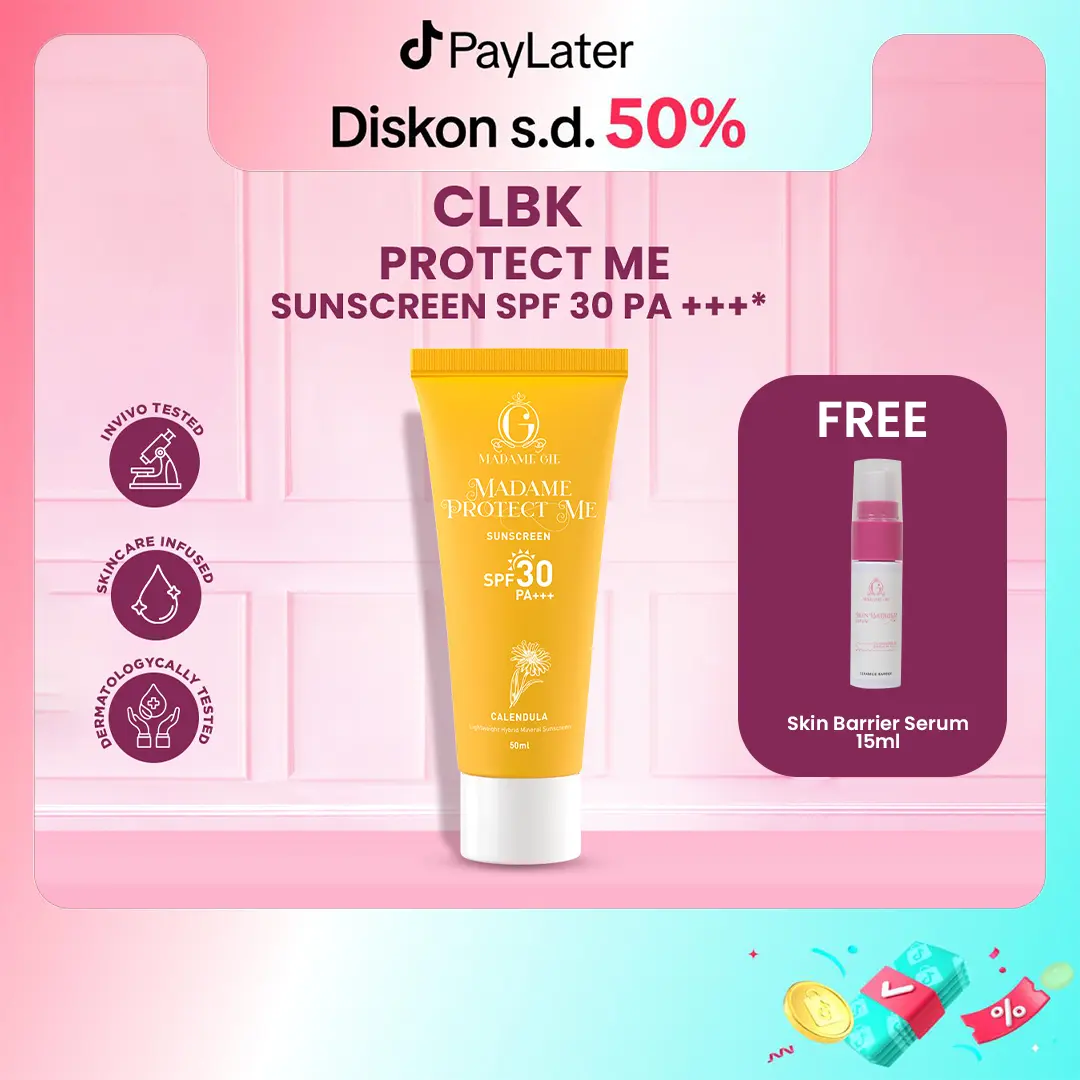 【FREE SERUM】【FREE ONGKIR】【COMING BACK】Madame Gie Protect Me Sunscreen SPF 30 PA +++ 50ml With Calendula - Skincare Sunblock
