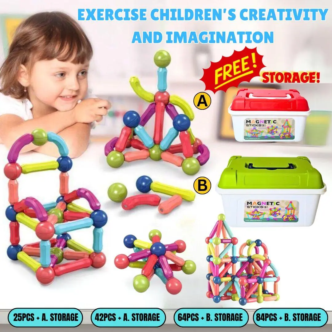 Educational Magnetic Stick Building Blocks Children's Educational Building Blocks DIY Magnetic Toys