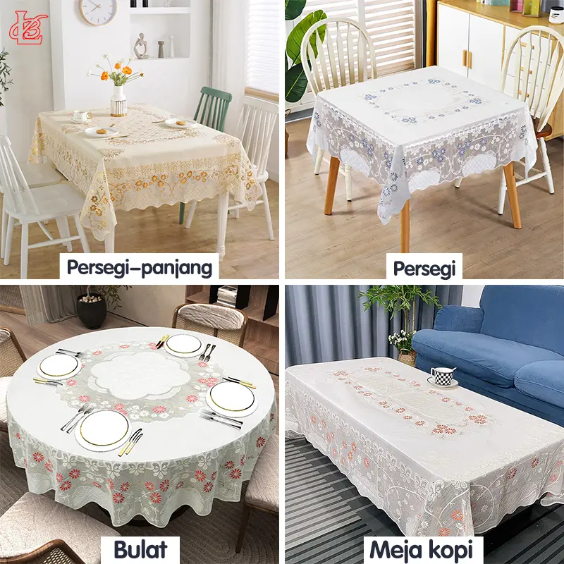 <COD> Loyal Bosque Taplak Meja Makan Motif 4-10Kursi Taplak Meja Makan Anti Air/Taplak Meja PVC Premium/Taplak Meja Makan D40-A Kain Untuk meja persegi meja bulat meja oval