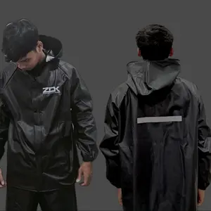 Jas Hujan Mantel Stelan Pria dan Wanita PVC Karet 0.25 Rhino Super Tebal Lentur anti rembes By Zdk 0.25 Raincoat Setelan