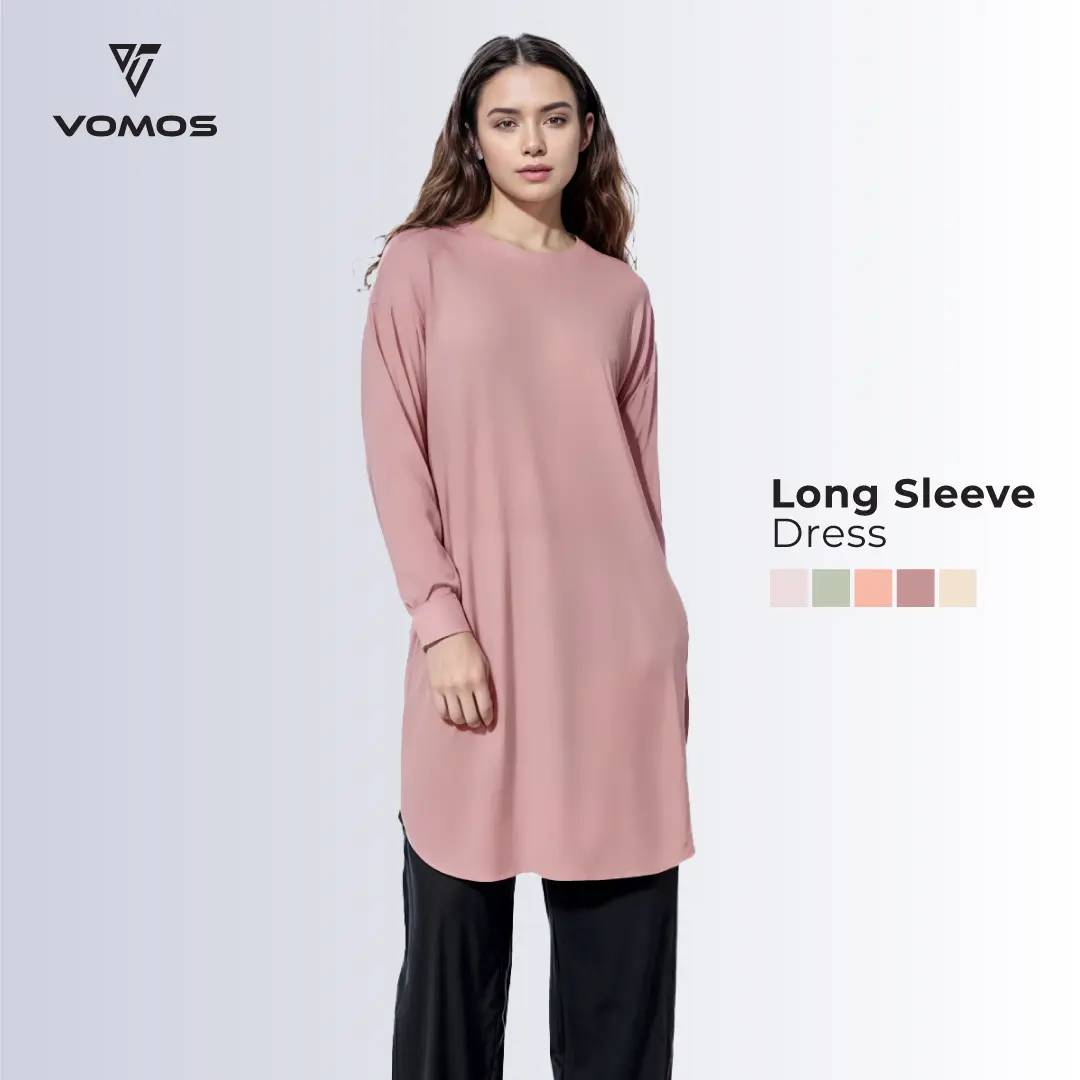 Vomos Iron Free Long Sleeve Straight Cut Dress
