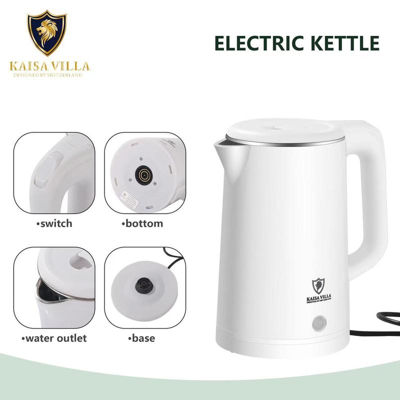 KAISA VILLA ELECTRIC KETTLE Automatically turns off when water boil, food grade stainless steel Fast Boll