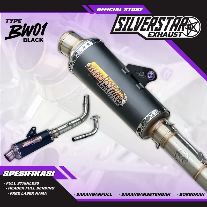 FULLSYSTEM KNALPOT SILVERSTAR BW01 BLACK