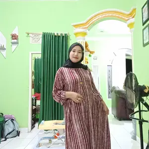 Arumi Dress Rayon Viscose Motif Salur Busui