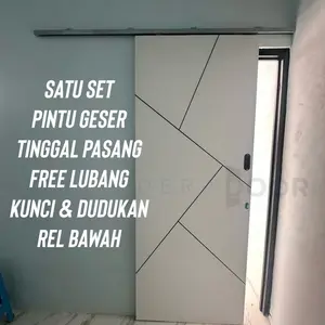 SATU PAKET PINTU SLEDING LENGKAP TINGGAL PASANG FRRE STOPER SUDAH ADA LUBANG KUNCI DAN LUBANG FEL BAWAH