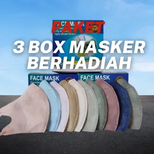 Ⓙ JS 3 BOX 150pcs Masker DUCKBILL FM mix warna 3 lapis paket warna Vintage